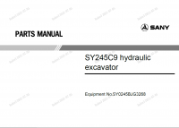 spare parts catalog Sany Hydraulic Excavator SY245C9 Parts Manual PDF