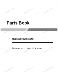 spare parts catalog Sany Hydraulic Excavator Equipment No. SY0332CA10398 Parts Manual PDF