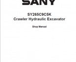 repair manual Sany Crawler Hydraulic Excavator SY265C9C5K Shop Manual
