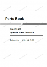 spare parts catalog Sany Wheeled Hydraulic Excavator SY65W9K3R Parts Manual