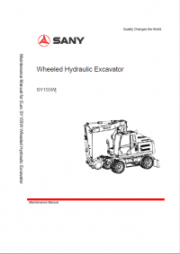repair manual Sany Wheeled Hydraulic Excavator SY155W Maintenance Manual PDF