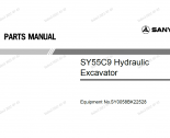 spare parts catalog Sany SY55C9 Hydraulic Excavator Parts Manual PDF