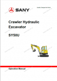 repair manual Sany SY50U Crawler Hydraulic Excavator Operation Manual PDF