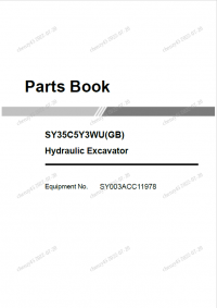 spare parts catalog Sany SY35C5Y3WU(GB) Hydraulic Excavator Parts Book PDF