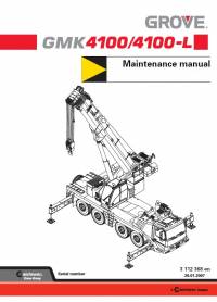 repair manual Grove Truck Crane GMK 4100/4100-L Maintenance Manual PDF