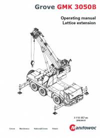 repair manual Grove Truck Crane GMK 3050B Operating Manual Lattice Extension PDF