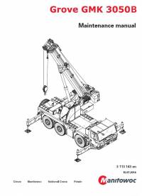 repair manual Grove Truck Crane GMK 3050B Maintenance Manual PDF