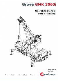 repair manual Grove Truck Crane GMK 3060i Operating Manual Part 1 - Driving PDF