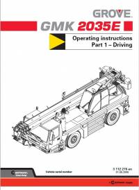 repair manual Grove Truck Crane GMK 2035E Part 1 - Driving Operating Instructions PDF