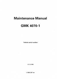 repair manual Grove Truck Crane GMK 4070-1 Maintenance Manual PDF