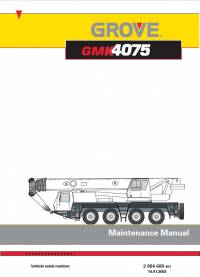 repair manual Grove Truck Crane GMK 4075 Maintenance Manual PDF