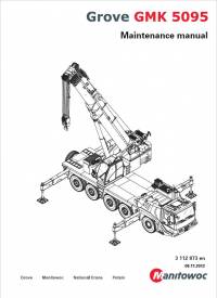 repair manual Grove Truck Crane GMK 5095 Maintenance Manual PDF