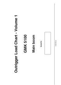 repair manual Grove Truck Crane GMK 5100 Outrigger Load Chart - Volume 1, 2, 3 PDF