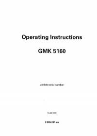 repair manual Grove Truck Crane GMK 5160 Operating Instructions PDF