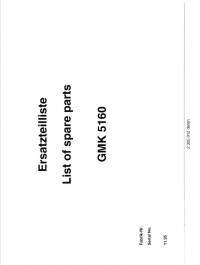 spare parts catalog Grove Truck Crane GMK 5160 List of Spare Parts PDF