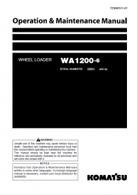 repair manual Komatsu Wheel Loader WA1200-6 Operation and Maintenance Manual PDF