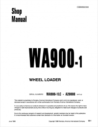 repair manual Komatsu Wheel Loader WA900-1 Shop Manual PDF