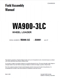 repair manual Komatsu Wheel Loader WA900-3LC Field Assembly Manual PDF