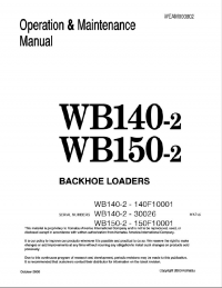 repair manual Komatsu Backhoe Loaders WB140-2 WB150-2 Set of Shop Manuals PDF