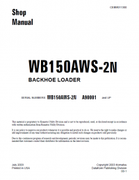 repair manual Komatsu Backhoe Loader WB150AWS-2N Shop Manual PDF