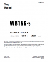 repair manual Komatsu Backhoe Loader WB156-5 Shop Manual PDF