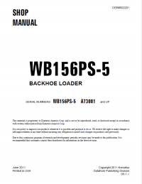 repair manual Komatsu Backhoe Loader WB156PS-5 Shop Manual PDF