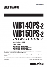 repair manual Komatsu Backhoe Loader WB140PS-2, 150PS-2 Set of Shop Manuals PDF