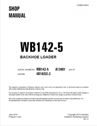 repair manual Komatsu Backhoe Loader WB142-5 Shop Manual PDF