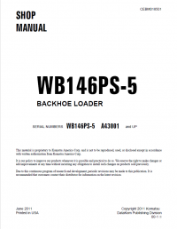 repair manual Komatsu Backhoe Loader WB146PS-5 Shop Manual PDF