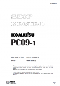 repair manual Komatsu Crawler Excavator PC09-1 Shop Manual PDF