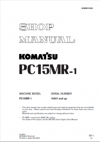 repair manual Komatsu Crawler Excavator PC15MR-1 Shop Manual PDF