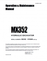 repair manual Komatsu Crawler Excavator MX352 Operation and Maintenance Manual PDF