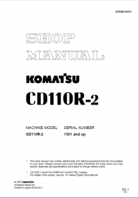 repair manual Komatsu Crawler Carriers CD110R - 2 Shop Manual PDF