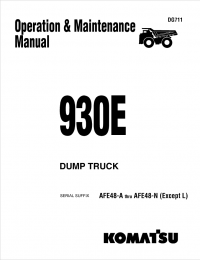 repair manual Komatsu Dump Tuck 930E Operation and Maintenance Manual PDF