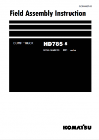 repair manual Komatsu Dump Truck HD785-5 Field Assembly Instruction PDF