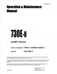 repair manual Komatsu Dump Truck 730E-8 Set of Operation and Maintenance Manuals PDF