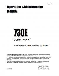 repair manual Komatsu Dump Truck 730E Set of Operation and Maintenance Manuals PDF