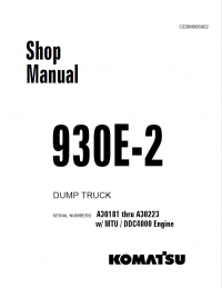 repair manual Komatsu Dump Truck 930E-2 Set of Shop Manuals PDF