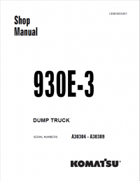 repair manual Komatsu Dump Truck 930E-3 Set of Shop Manuals PDF