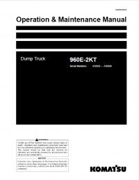 repair manual Komatsu Dump Truck 960E-2KT Operation and Maintenance Manual PDF