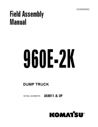 repair manual Komatsu Dump Truck 960E-2K Field Assembly Manual PDF