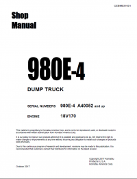 repair manual Komatsu Dump Truck 980E-4 Shop Manual PDF