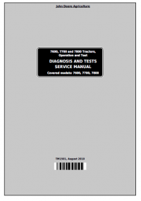 repair manual John Deere 7600-7800 Tractors Diagnosis and Tests Manual TM1501