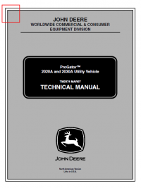 repair manual John Deere ProGator 2020A and 2030A Utility Vehicle TM2374 PDF Manual
