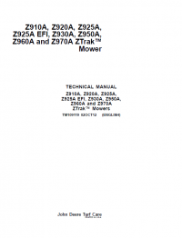 repair manual John Deere Z910A-Z970A ZTrak Mower Technical Manual TM109119
