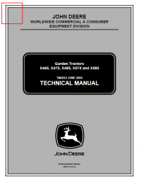 repair manual John Deere X465/475/485/575/585 Garden Tractors TM2023 PDF