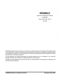 repair manual Doosan Daewoo Excavator DX300LC Operation and Maintenance Manual PDF