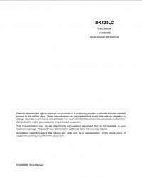 repair manual Doosan Daewoo Track Excavator DX420LC Shop Manual PDF