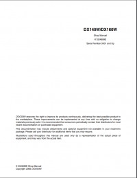 repair manual Doosan Wheel Excavator DX140W,DX160W Shop Manual PDF