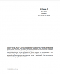 repair manual Doosan Track Excavator DX340LC Shop Manual PDF